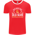 An Old Man With Boxing Gloves Funny Boxer Mens Ringer T-Shirt FotL Red/White