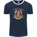 Hell Riders Motorcycle Motorbike Biker Mens Ringer T-Shirt FotL Navy Blue/White