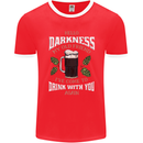 Hello Darkness My Old Friend Funny Guiness Mens Ringer T-Shirt FotL Red/White