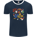 Stay Trippy Magic Mushrooms LSD Mens Ringer T-Shirt FotL Navy Blue/White