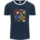 Stay Trippy Magic Mushrooms LSD Mens Ringer T-Shirt FotL Navy Blue/White