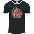 Old School Biker Bicycle Chopper Cycling Mens Ringer T-Shirt FotL Black/White