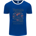 Motorcycle Legend Biker Motorcycle Chopper Mens Ringer T-Shirt FotL Royal Blue/White