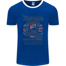 Motorcycle Legend Biker Motorcycle Chopper Mens Ringer T-Shirt FotL Royal Blue/White