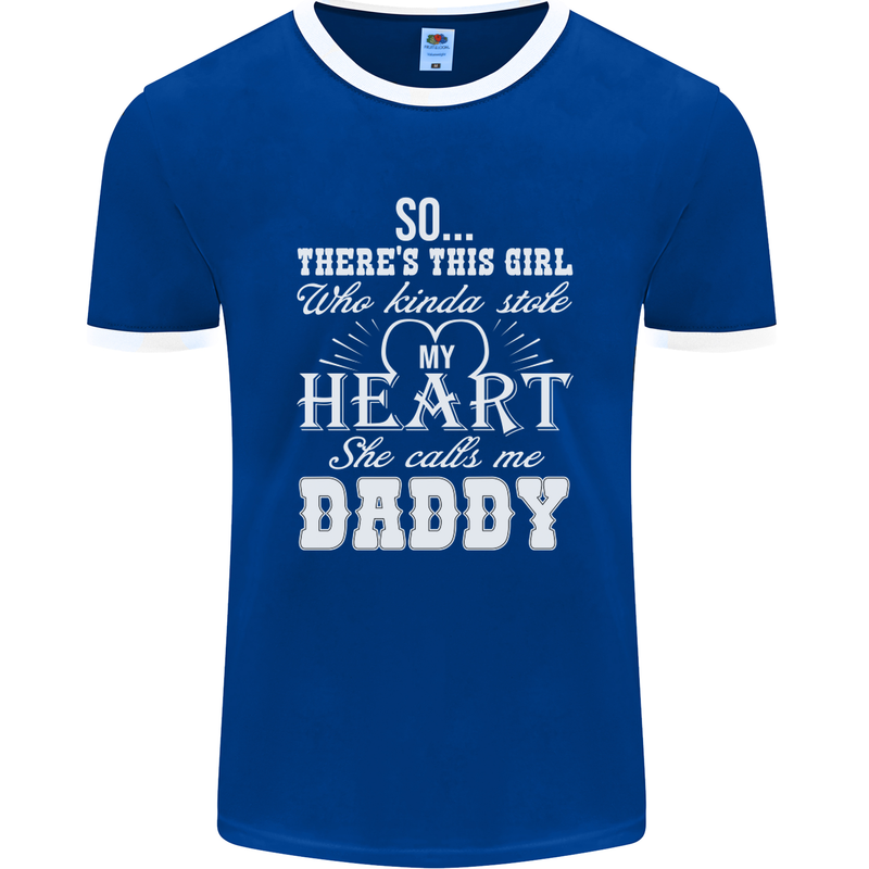 She Calls Me Daddy Funny Father's Day Mens Ringer T-Shirt FotL Royal Blue/White