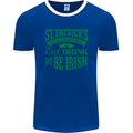 St. Patrick's Day Eat Drink Be Irish Beer Mens Ringer T-Shirt FotL Royal Blue/White