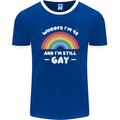 I'm 40 And I'm Still Gay LGBT Mens Ringer T-Shirt FotL Royal Blue/White