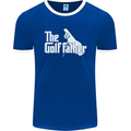 The Golfather Funny Golfer Golf Fathers Day Mens Ringer T-Shirt FotL Royal Blue/White