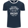 This Is What a Qualified Builder Looks Like Mens Ringer T-Shirt FotL Navy Blue/White