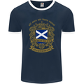 All Men Are Born Equal Scotland Scottish Mens Ringer T-Shirt FotL Navy Blue/White