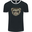 A Ferret Head Mens Ringer T-Shirt FotL Black/White