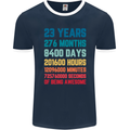 23rd Birthday 23 Year Old Mens Ringer T-Shirt FotL Navy Blue/White
