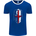 Helmet Gym England Flag St Georges Day Mens Ringer T-Shirt FotL Royal Blue/White