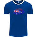 Happy Australia National Day Flag Mens Ringer T-Shirt FotL Royal Blue/White