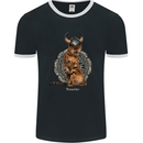 Funny Viking Cat The Vanquisher Mens Ringer T-Shirt FotL Black/White
