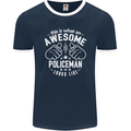 An Awesome Policeman Looks Like Mens Ringer T-Shirt FotL Navy Blue/White