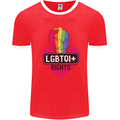 LGBTQI+ Rights Gay Pride Awareness LGBT Mens White Ringer T-Shirt Red/White