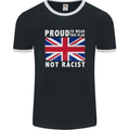 Proud to Wear Flag Not Racist Union Jack Mens Ringer T-Shirt FotL Black/White