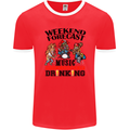 Music Weekend Forecast Alcohol Beer Mens Ringer T-Shirt FotL Red/White