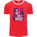 I Love 80s 90s Music Pop Rock Acid House Mens Ringer T-Shirt FotL Red/White