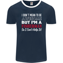 I Don't Mean to Be I'm a Fisherman Fishing Mens Ringer T-Shirt FotL Navy Blue/White