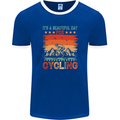 Cycling Day Funny Cyclist Bicycle MTB Bike Mens Ringer T-Shirt FotL Royal Blue/White