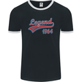 Legend Since 59th Birthday 1964 Mens Ringer T-Shirt FotL Black/White
