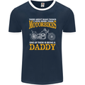 Being a Daddy Biker Motorcycle Motorbike Mens Ringer T-Shirt FotL Navy Blue/White