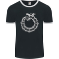 Dragon Symbol Fantasy Chinese Japanese Mens Ringer T-Shirt FotL Black/White