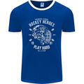 Hockey Heroes Street Ice Mens Ringer T-Shirt FotL Royal Blue/White