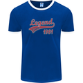 Legend Since 42nd Birthday 1981 Mens Ringer T-Shirt FotL Royal Blue/White