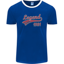 Legend Since 42nd Birthday 1981 Mens Ringer T-Shirt FotL Royal Blue/White