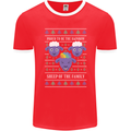 Christmas LGBT Rainbow Sheep Gay Pride Mens Ringer T-Shirt FotL Red/White