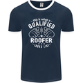 This Is What a Qualified Roofer Looks Like Mens Ringer T-Shirt FotL Navy Blue/White