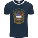 All Men Are Born Equal American America USA Mens Ringer T-Shirt FotL Navy Blue/White
