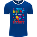 I Am His Voice He My Heart Autism Autistic Mens Ringer T-Shirt FotL Royal Blue/White