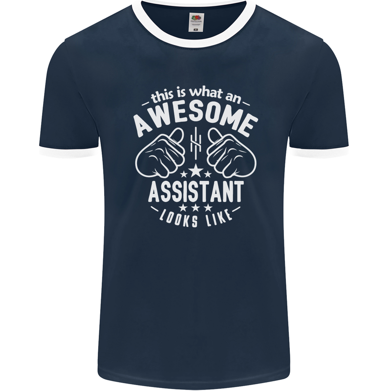 An Awesome Assistant Looks Like Mens Ringer T-Shirt FotL Navy Blue/White