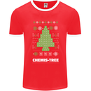Christmas Chemistry Tree Funny Xmas Science Mens Ringer T-Shirt FotL Red/White