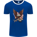 USA Eagle Flag America Patriotic July 4th Mens Ringer T-Shirt FotL Royal Blue/White