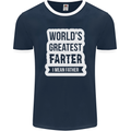 Fathers Day Farter Funny Flatulence Fart Mens Ringer T-Shirt FotL Navy Blue/White