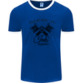 Addicted to Ink Tattoo Artist Mens Ringer T-Shirt Royal Blue/White