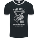 Freestyling Snowboarding Snowboard Mens Ringer T-Shirt FotL Black/White