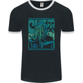 Cthulhu Cult Kraken Mens Ringer T-Shirt FotL Black/White