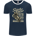 Scooter Racer Legend 1978 Motorbike Mens Ringer T-Shirt FotL Navy Blue/White