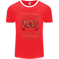 Antisocial Gamer Gaming Leave My Room Mens Ringer T-Shirt Red/White