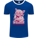 Breast Cancer Awareness October Cat Mens Ringer T-Shirt FotL Royal Blue/White