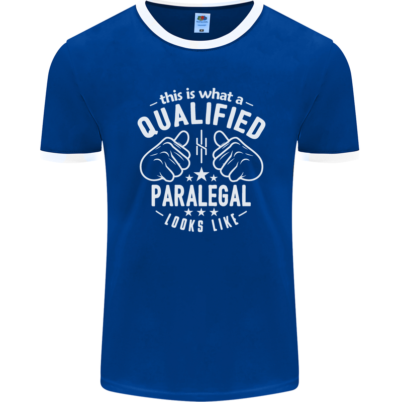 A Qualified Paralegal Looks Like Mens Ringer T-Shirt FotL Royal Blue/White