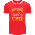 Being An Uncle Biker Motorcycle Motorbike Mens Ringer T-Shirt FotL Red/White