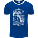 Balls & Beard Biker Motorcycle Motorbike Mens Ringer T-Shirt FotL Royal Blue/White