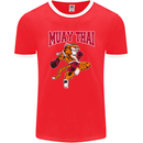 Muay Thai Tiger MMA Mixed Martial Arts Mens Ringer T-Shirt FotL Red/White